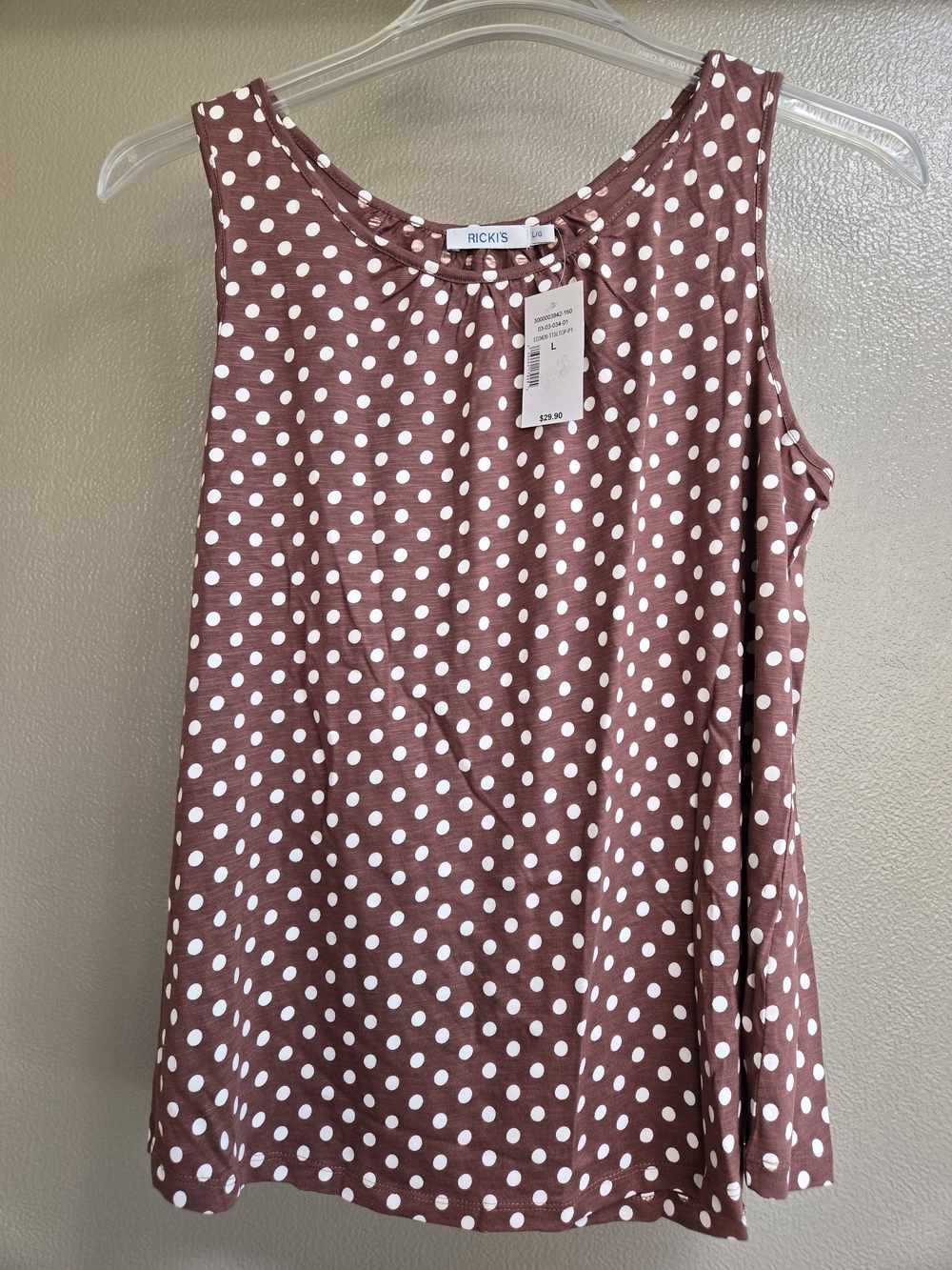 Ricki's Brown Polka Dot Scoop Neck Tank